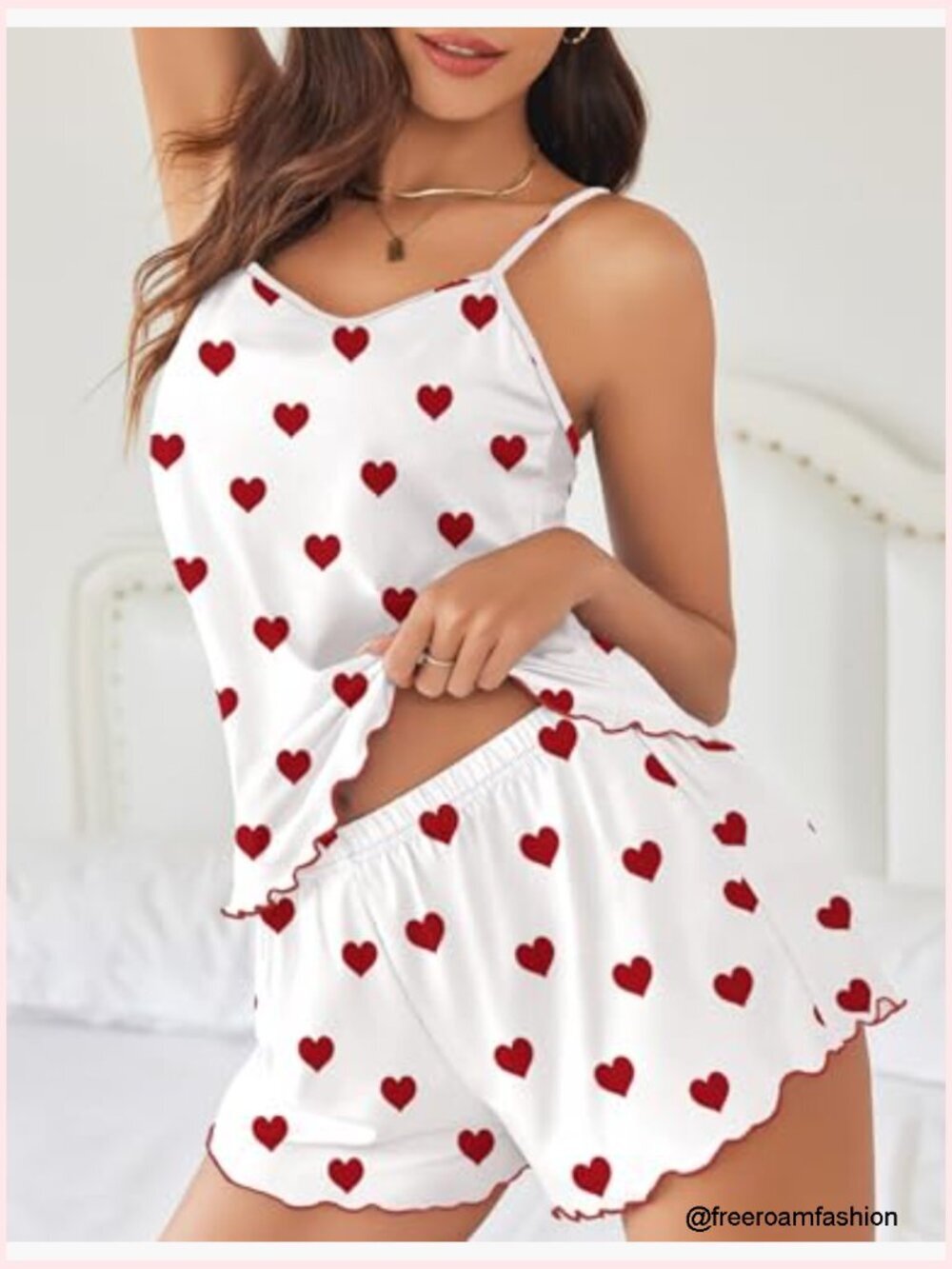 Soft Cami Pajama Set with Adjustable Tank Top and Elastic Shorts - Picture 3 of 5